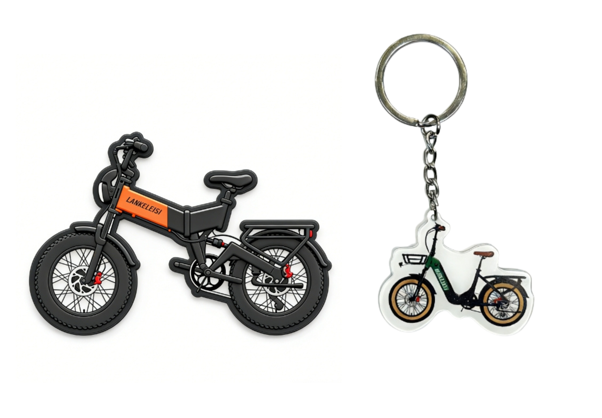 LANKELEISI GOLF-X & X3000MAX refrigerator magnet and keychain with bike logo and colorful design.