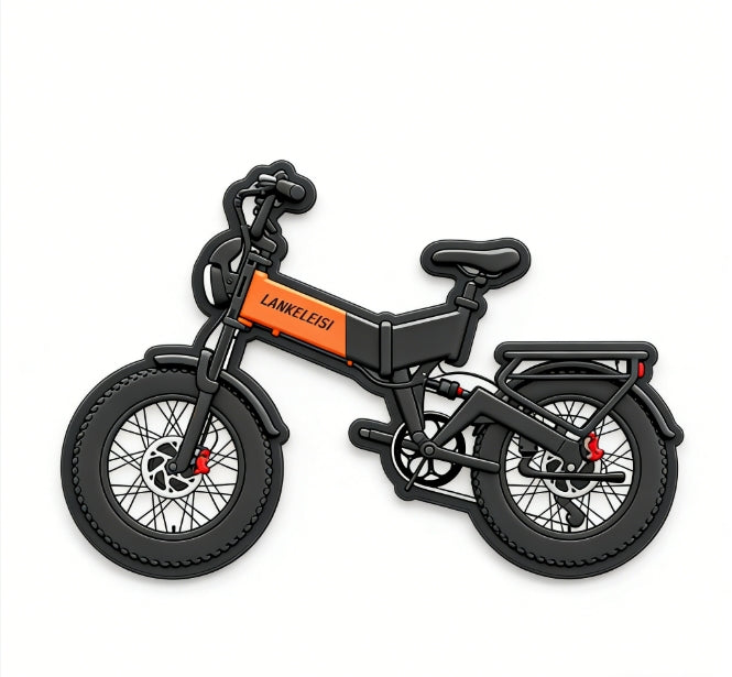 LANKELEISI GOLF-X & X3000MAX refrigerator magnet and keychain with bike logo and vibrant design, made of durable metal.