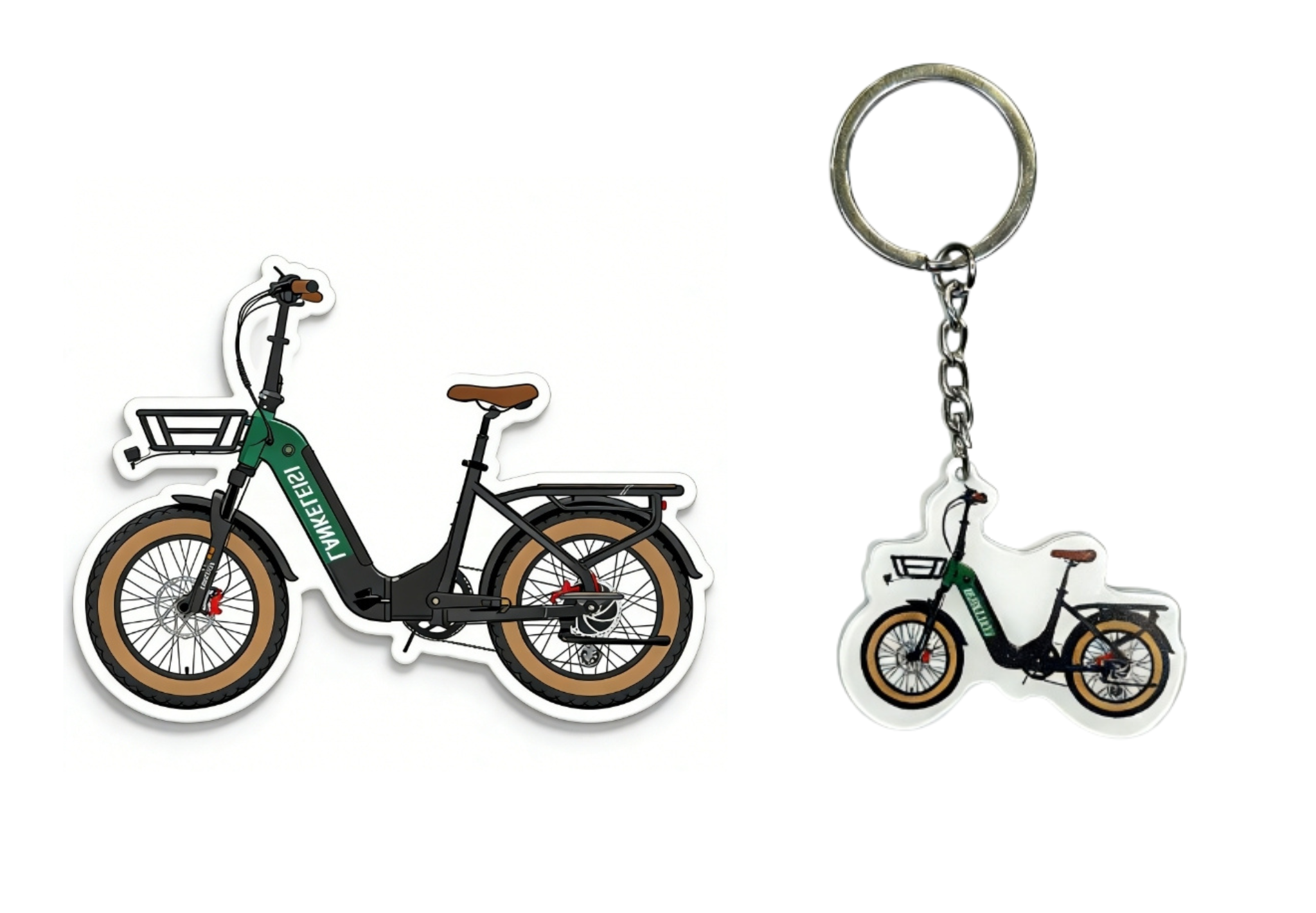 LANKELEISI GOLF-X & X3000MAX refrigerator magnet and keychain with branded logo and colorful design.
